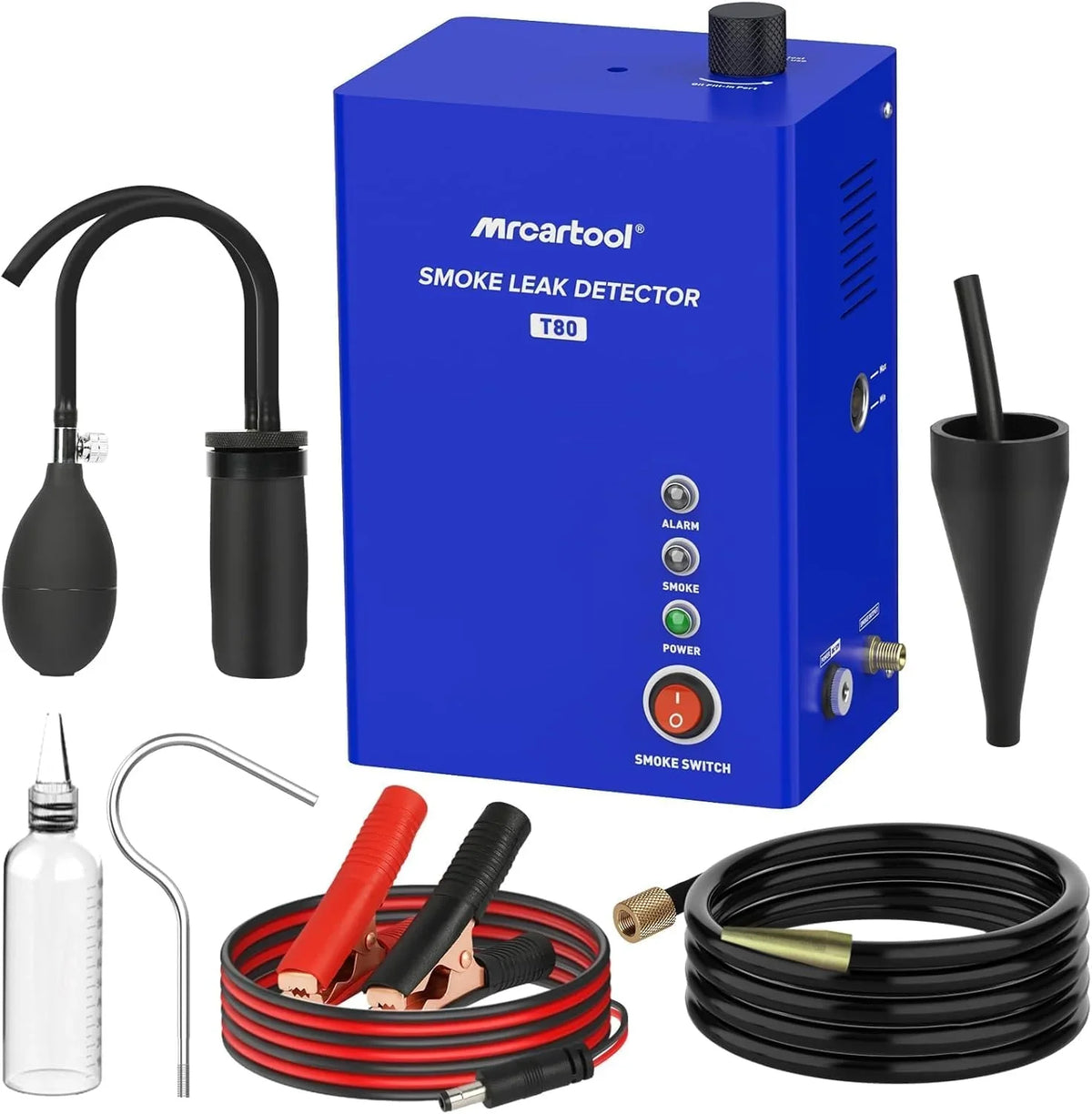 Smoke machine leakage tester, 12-volt DC car smoke machine leakage detector, equipped with an air flow meter and an oil level gauge, suitable for all vehicles.