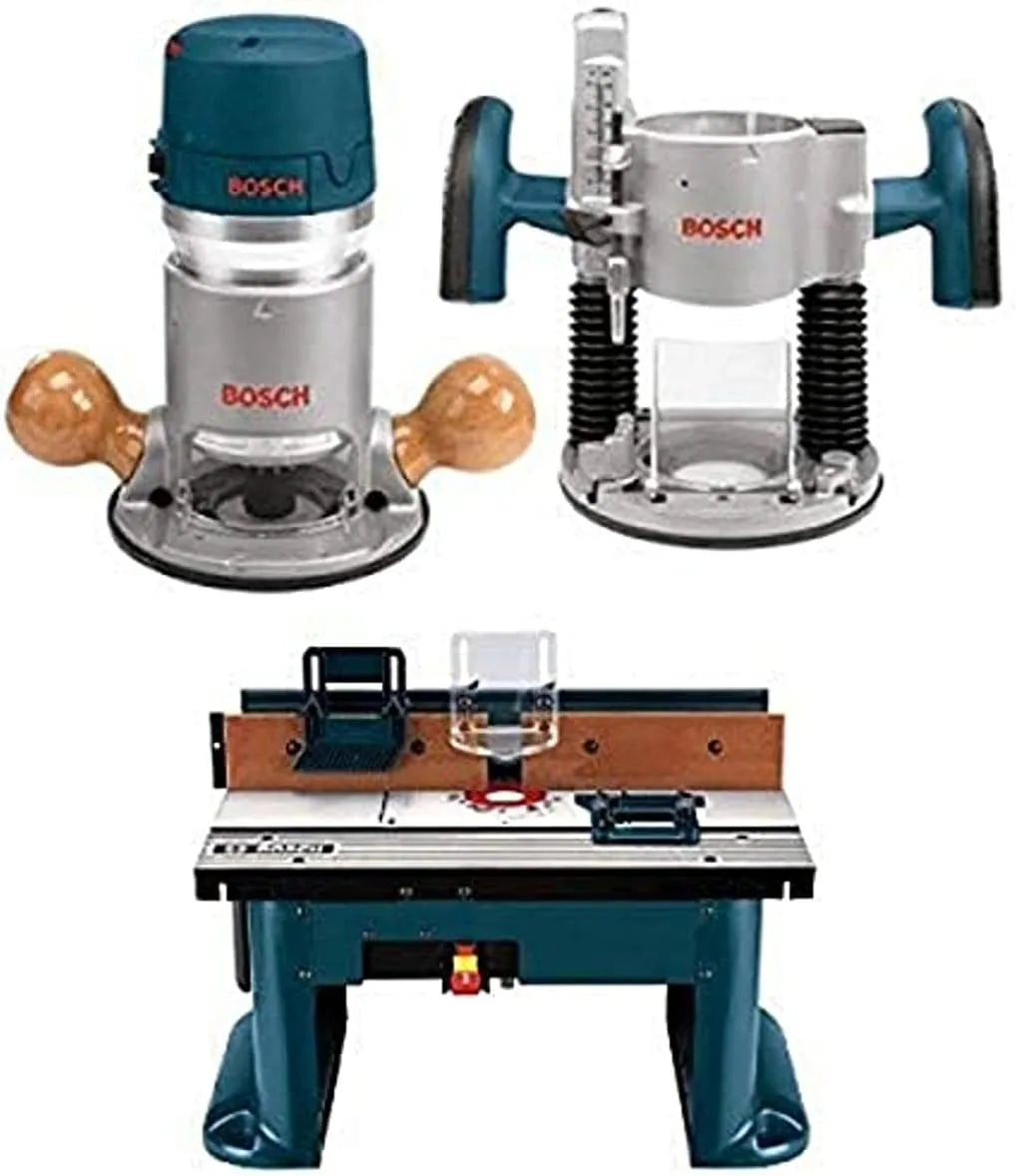 1617EVSPK Wood 12 Amp Router Tool Combo Kit - 2.25 Horsepower Plunge Router & Fixed Base with a Variable Speed