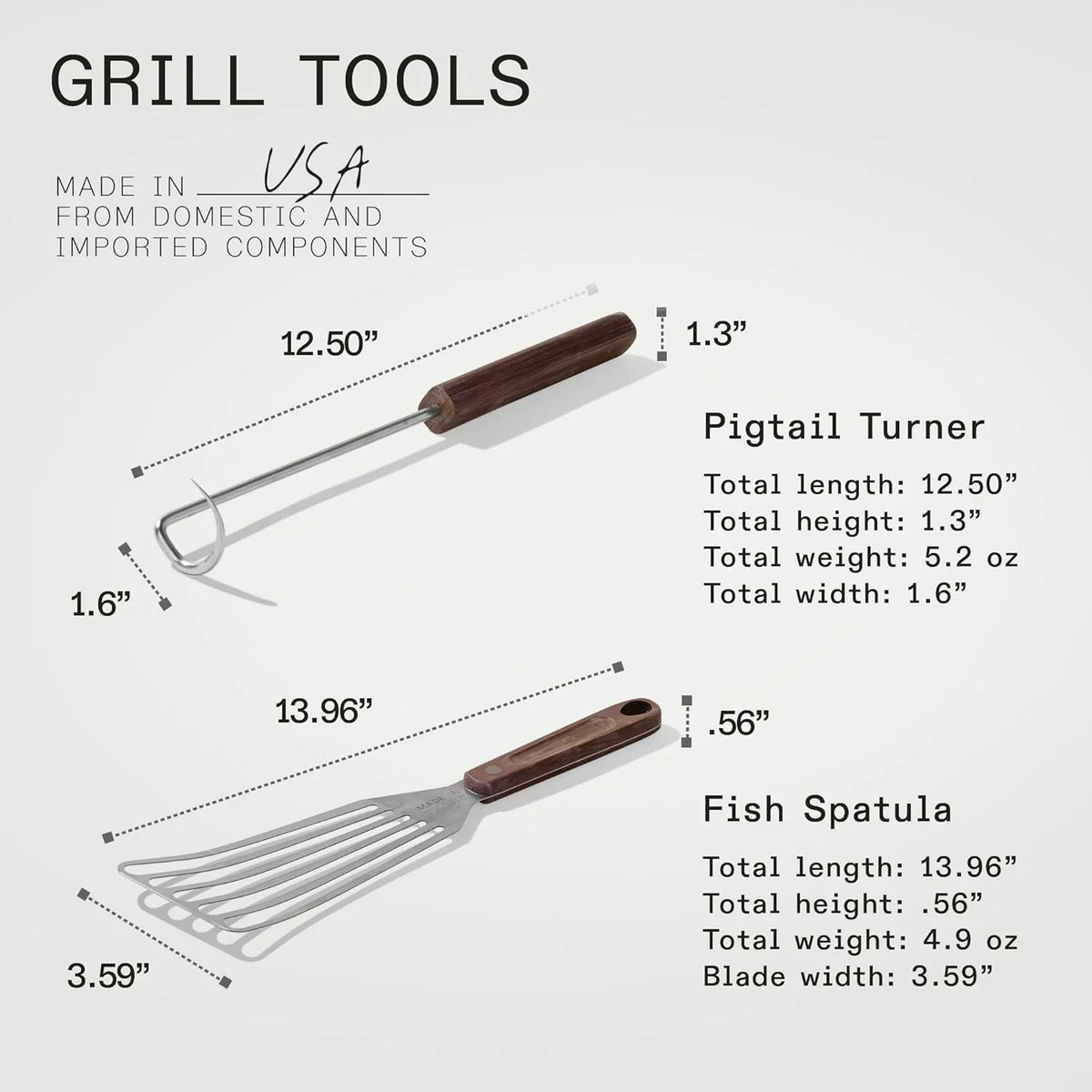 4-piece frying pan set - includes frying pan spatula, workbench scraper, fish spatula and pigtail flipper - brown linen micro-carbon fiber handle