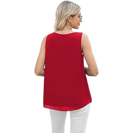 Women's Summer Sleeveless Chiffon Casual Tops