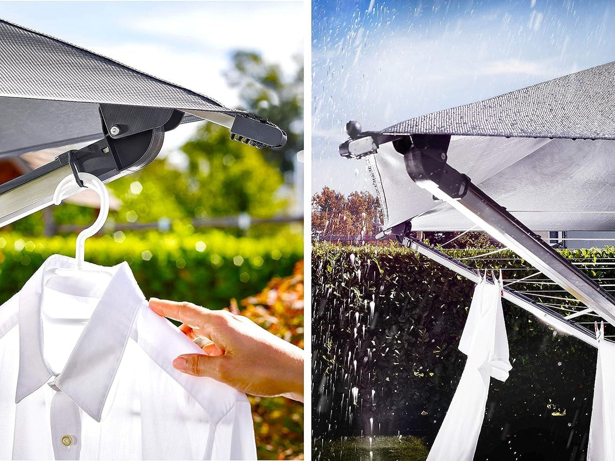 Rotary dryer Linno Protection 400 model, aluminum - rust-proof treatment, gray, 40-meter long, with an umbrella-shaped device, rotary dryer with a covered clothes rack, rotary clothes hanger