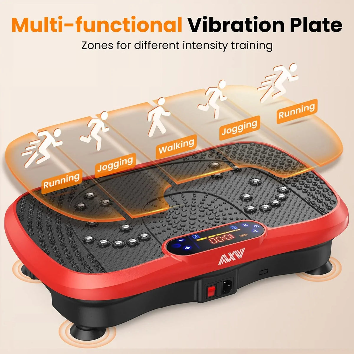 The fitness machine with a vibration platform features vibration, lymphatic drainage, and full-body stirring functions. It is equipped with a vibration training device and a stirring plate, and is suitable for use in gyms. It is helpful for weight lo