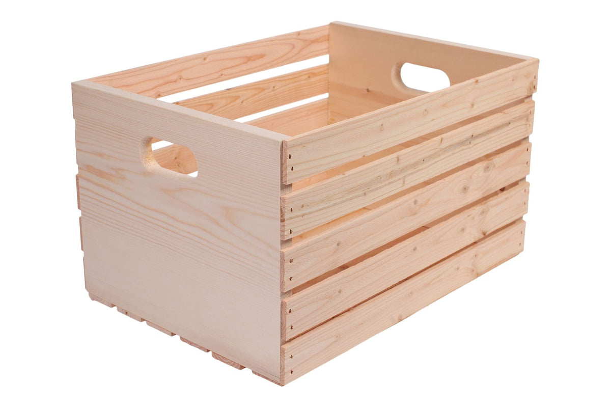 Solid Pine Wood Storage Crate, 20-in