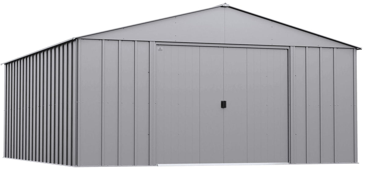 Arrow Classic 14x17-ft Flute Grey Corrosion-Resistant Metal Shed