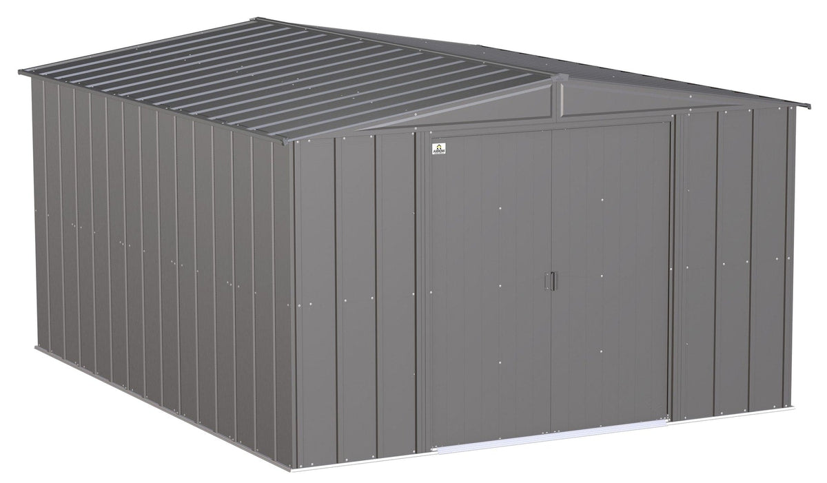 Arrow Classic Galvanized Steel Storage Shed, Charcoal, 10-ft x 12-ft