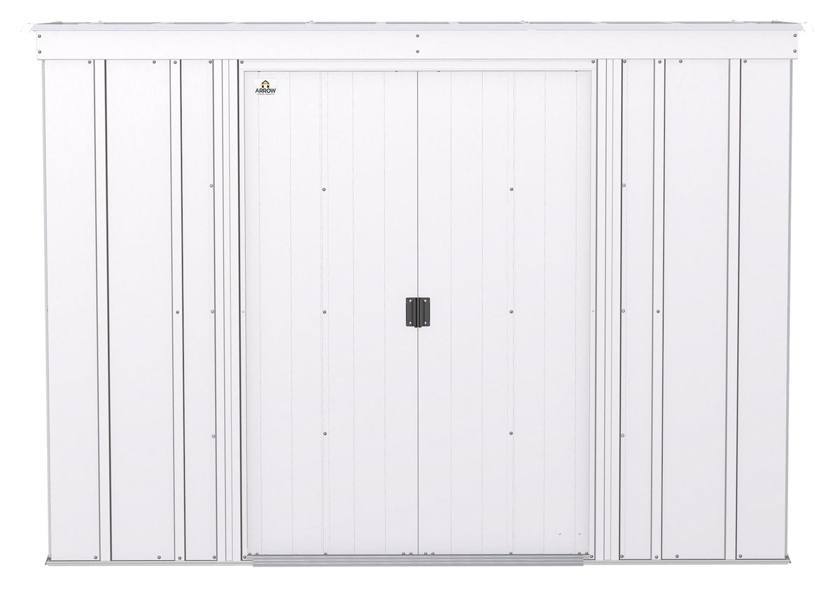 Arrow Classic Galvanized Steel Storage Shed, Flute Grey, 8-ft x 4-ft