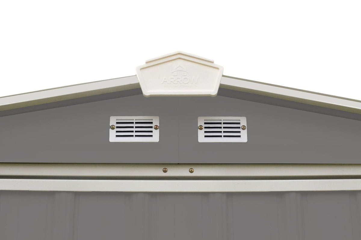 Arrow EZEE Galvanized Steel Storage Shed with Low Gable Roof, Charcoal/Cream, 6-ft x 5-ft