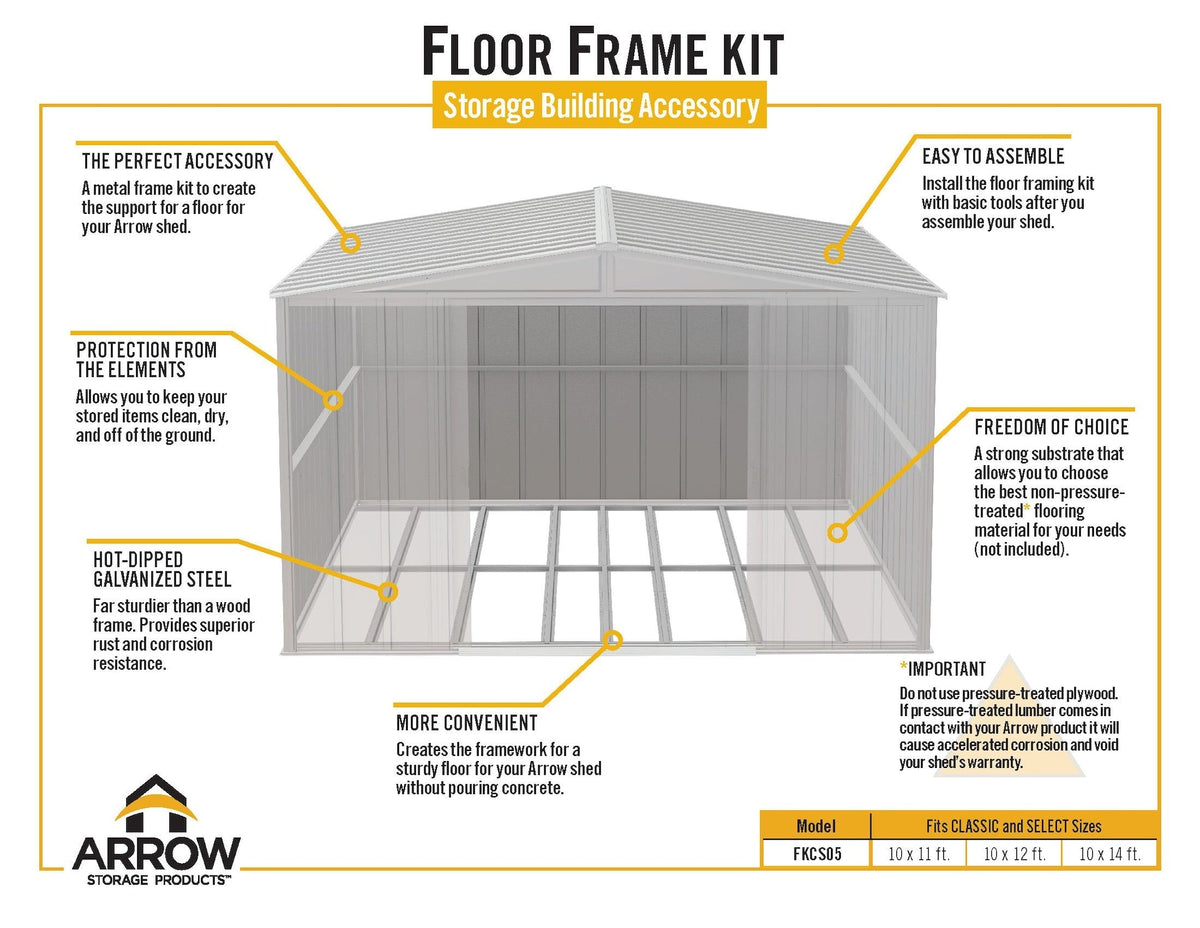 Arrow Floor Frame Kit for Arrow Classic 10x11-ft, 10x12-ft and 10x14-ft Sheds