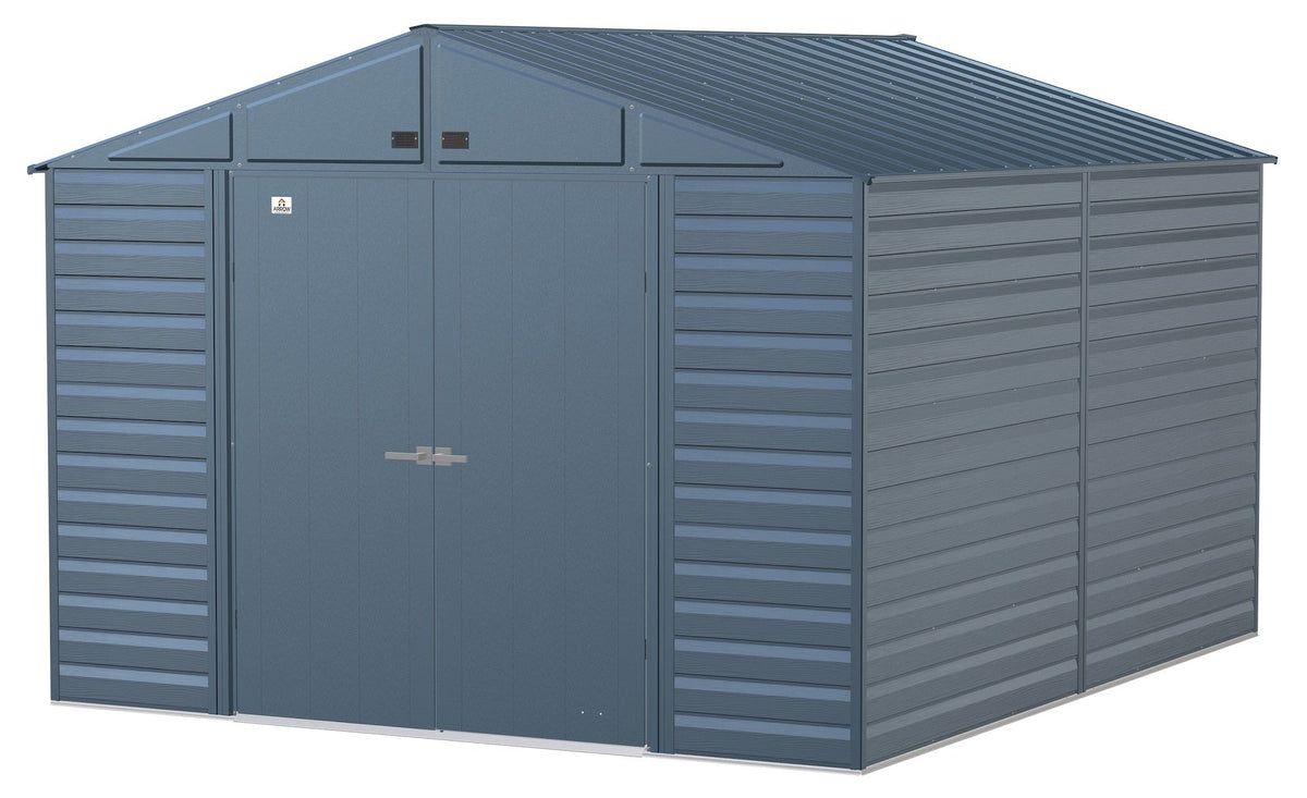 Arrow Select Galvanized Steel Storage Shed, Blue Grey, 10-ft x 12-ft
