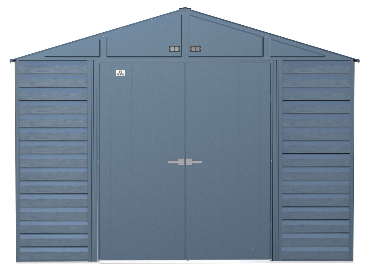 Arrow Select Galvanized Steel Storage Shed, Blue Grey, 10-ft x 12-ft