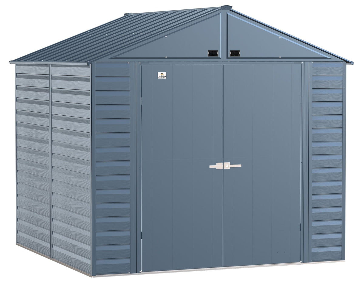 Arrow Select Galvanized Steel Storage Shed, Blue Grey, 8-ft x 8-ft