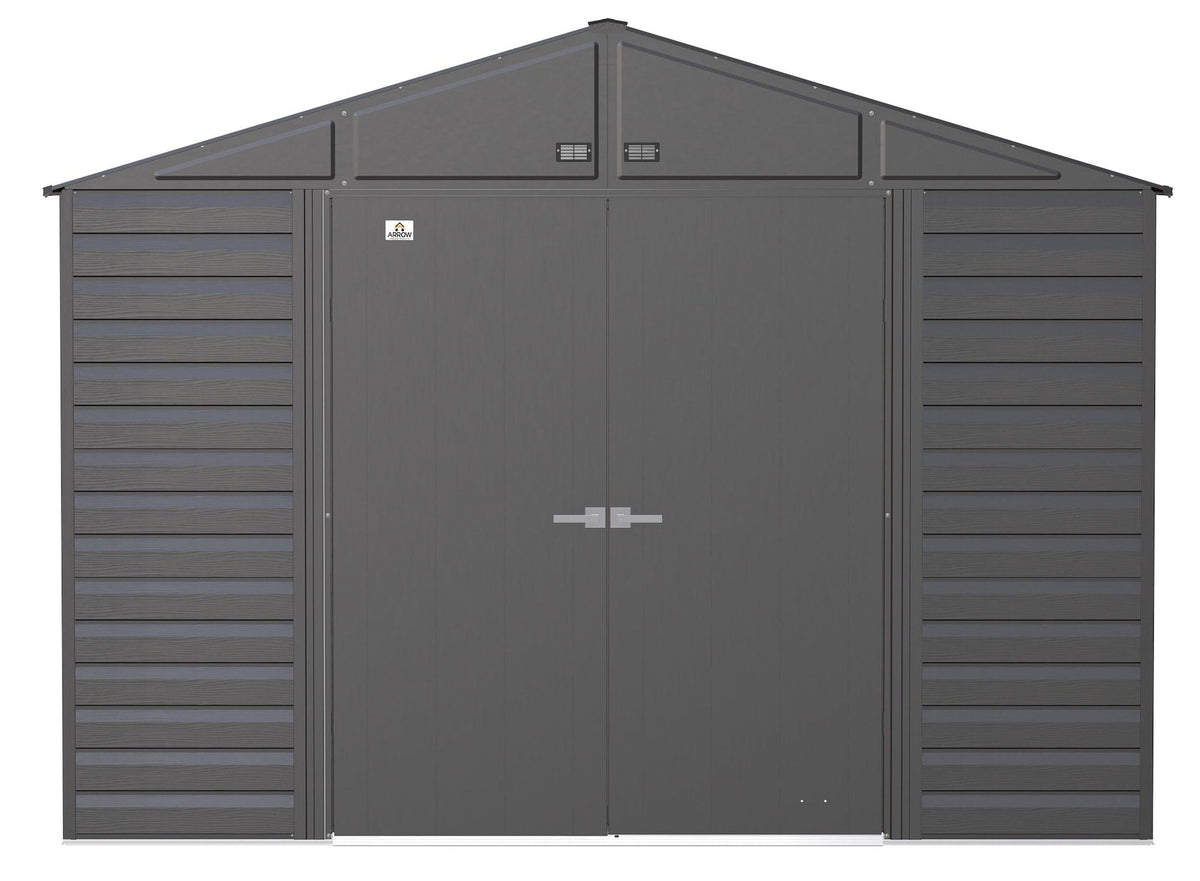 Arrow Select Galvanized Steel Storage Shed, Charcoal, 10-ft x 12-ft