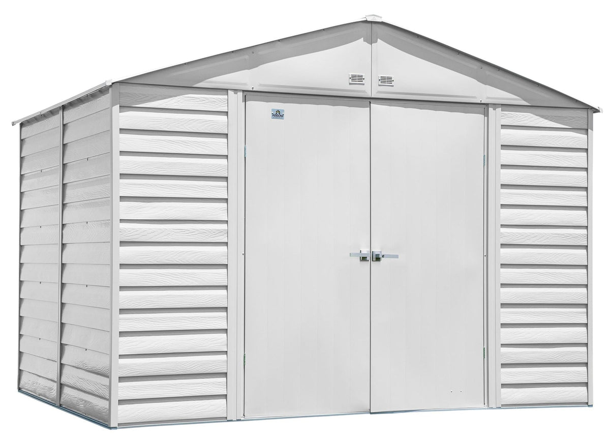 Arrow Select Galvanized Steel Storage Shed, Flute Grey, 10-ft x 8-ft