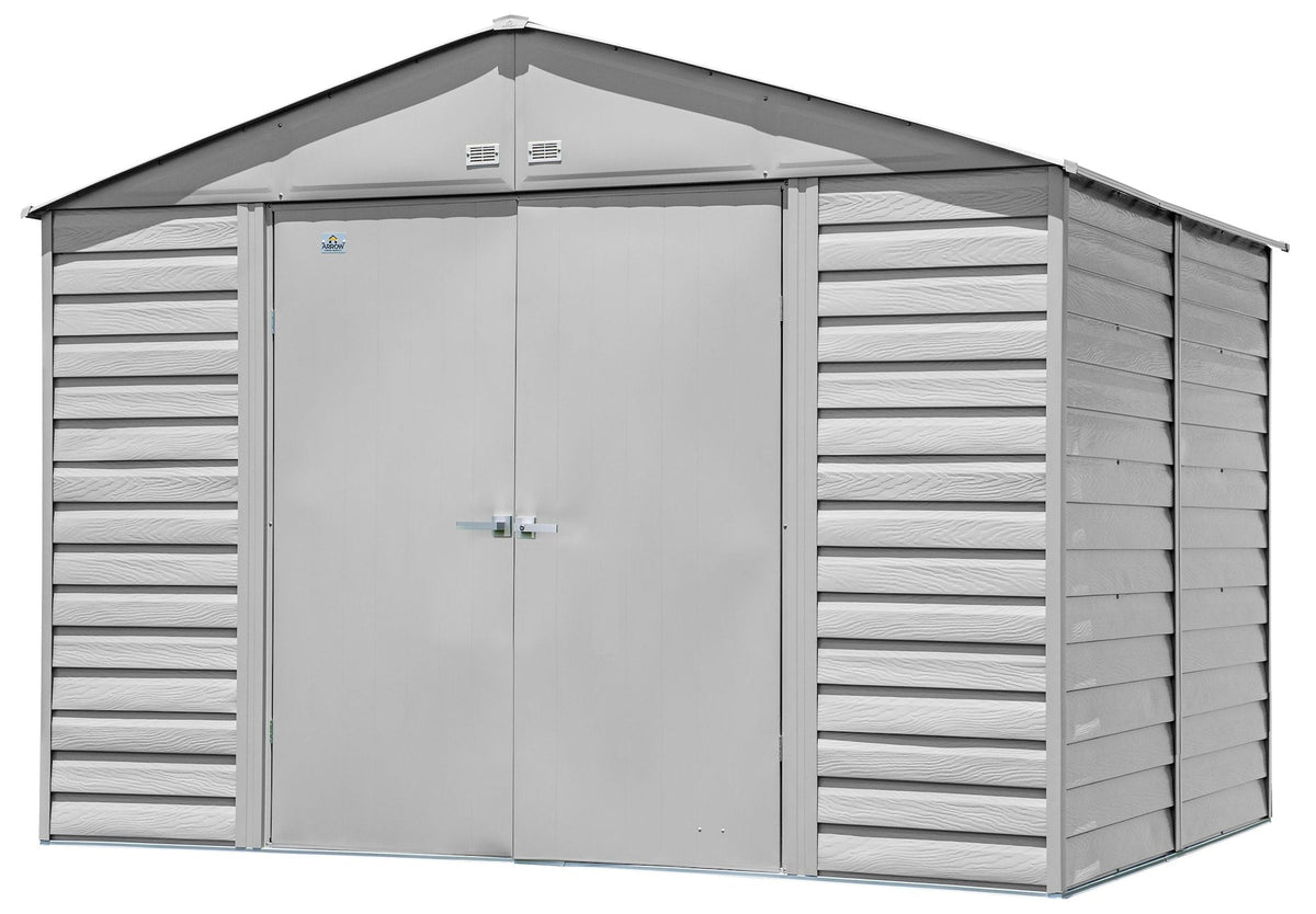 Arrow Select Galvanized Steel Storage Shed, Flute Grey, 10-ft x 8-ft
