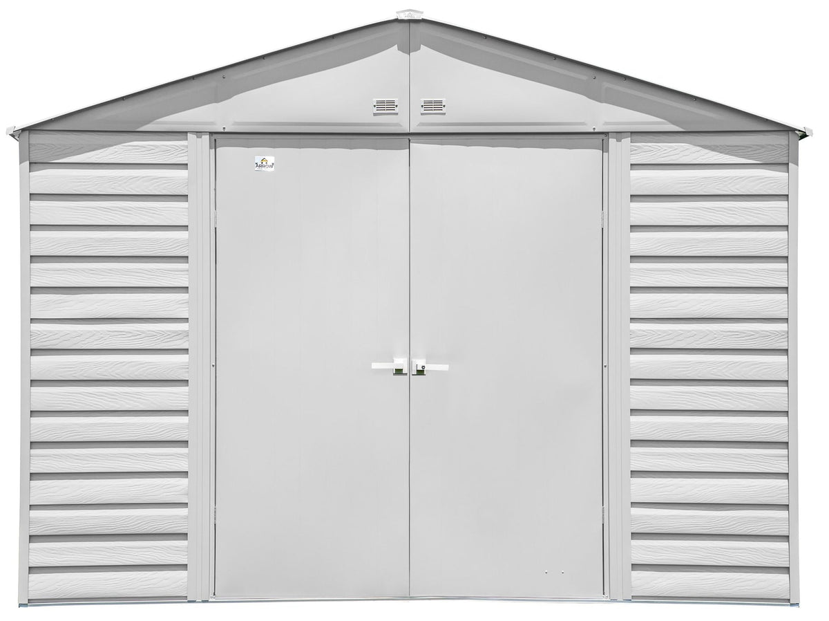 Arrow Select Galvanized Steel Storage Shed, Flute Grey, 10-ft x 8-ft