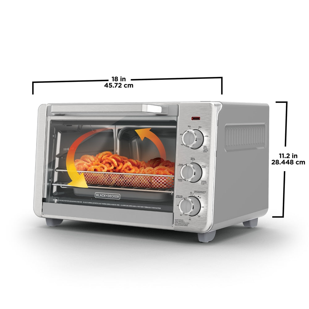 Crisp 'N bake 6-Slice Air Fryer Toaster Oven, Stainless Steel, 5 Cooking Functions