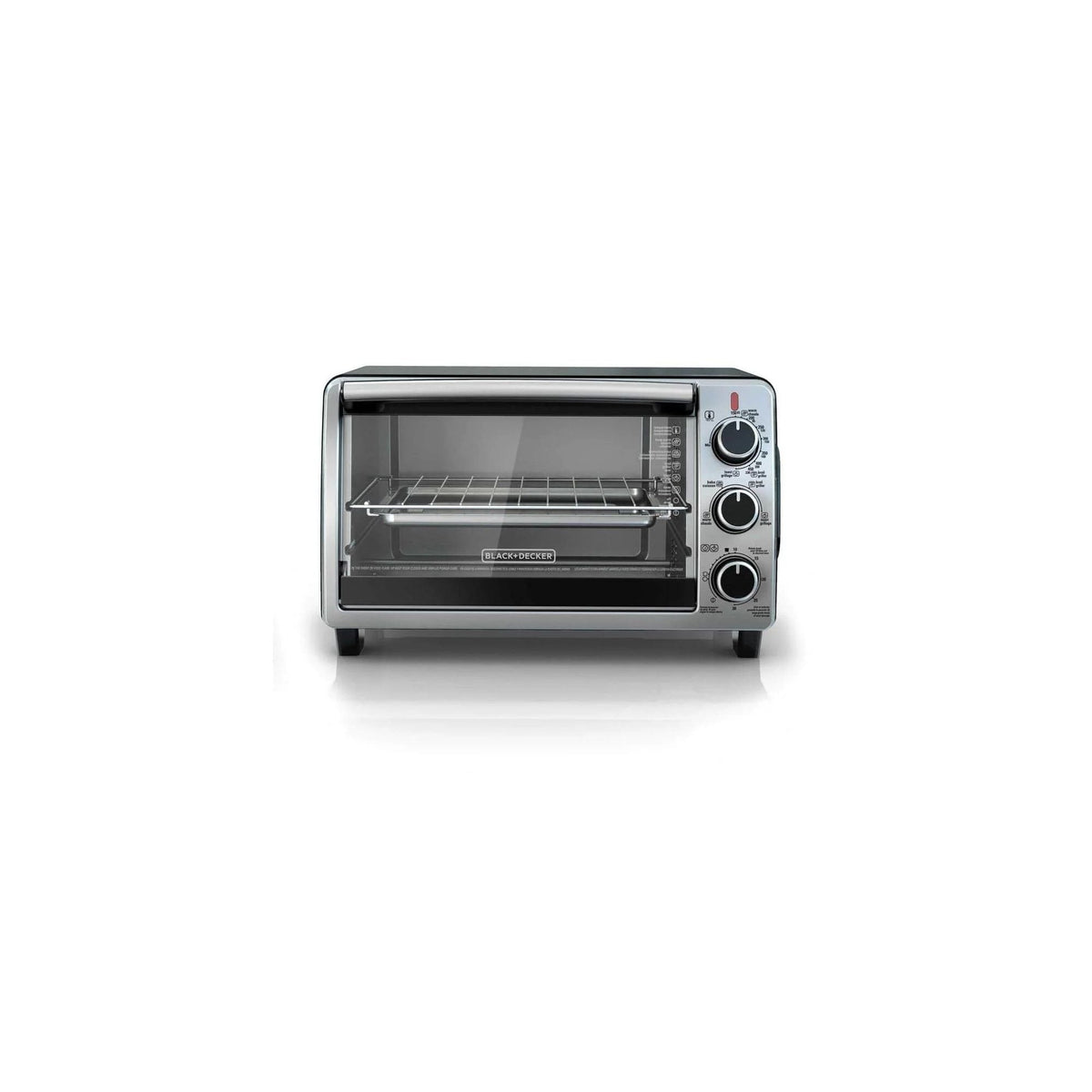 Toaster Oven with 4 Functions, Stainless Steel, 6-Slices