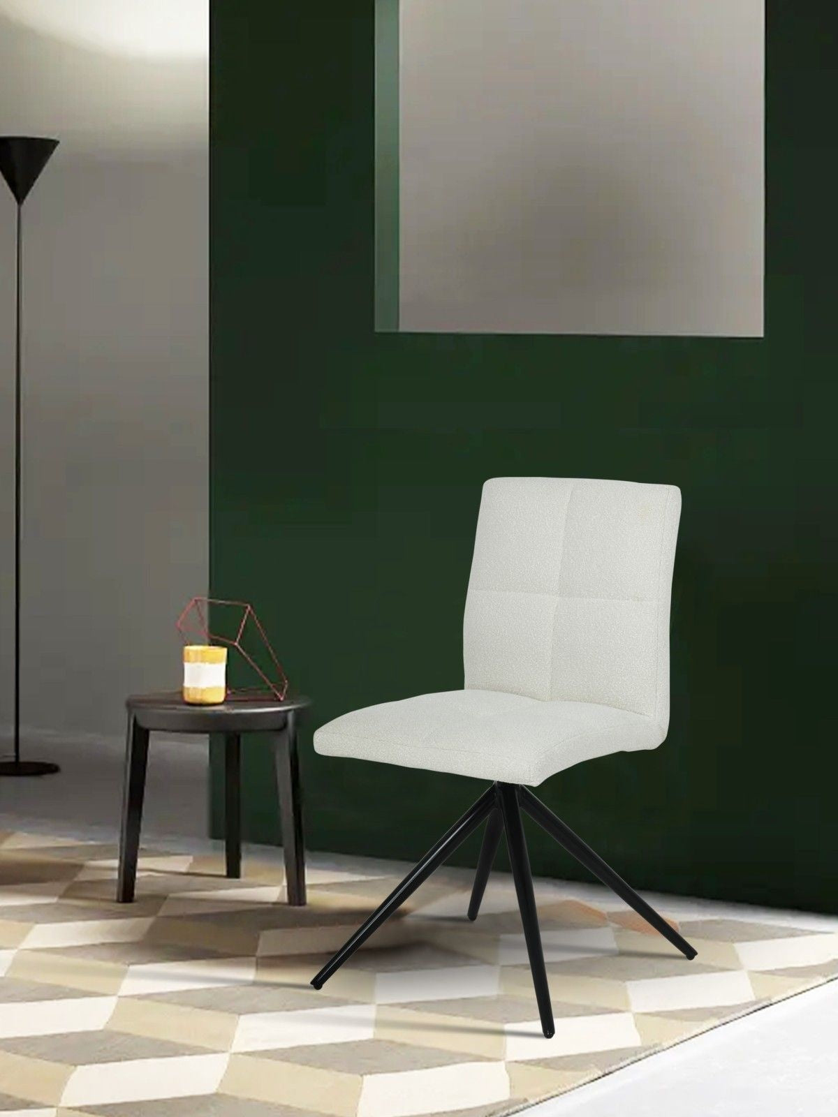 Ethan White Fabric Upholstered Armless Dining Chair, 2-pc