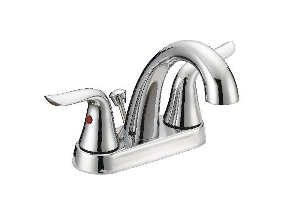 Plymouth Double Handle 4-in Centreset Bathroom Sink Faucet with Pop-Up Drain, Chrome