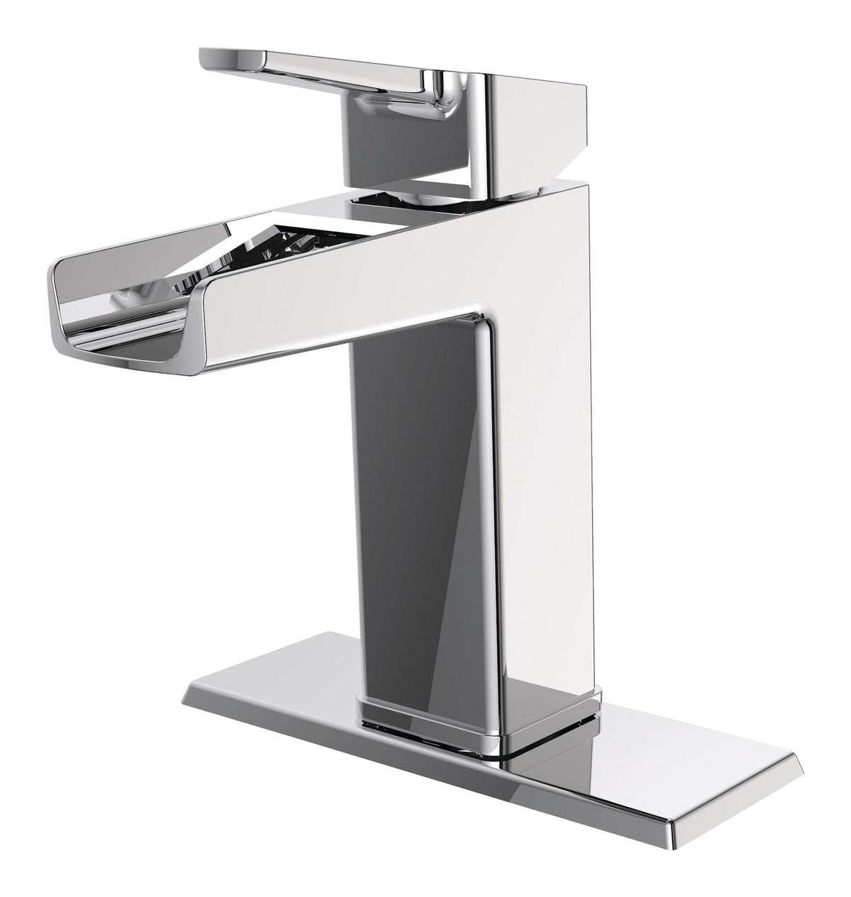 Reeve Single Handle Single Hole 4-in Centerset Bathroom Sink Faucet with Pop-up Drain, Chrome
