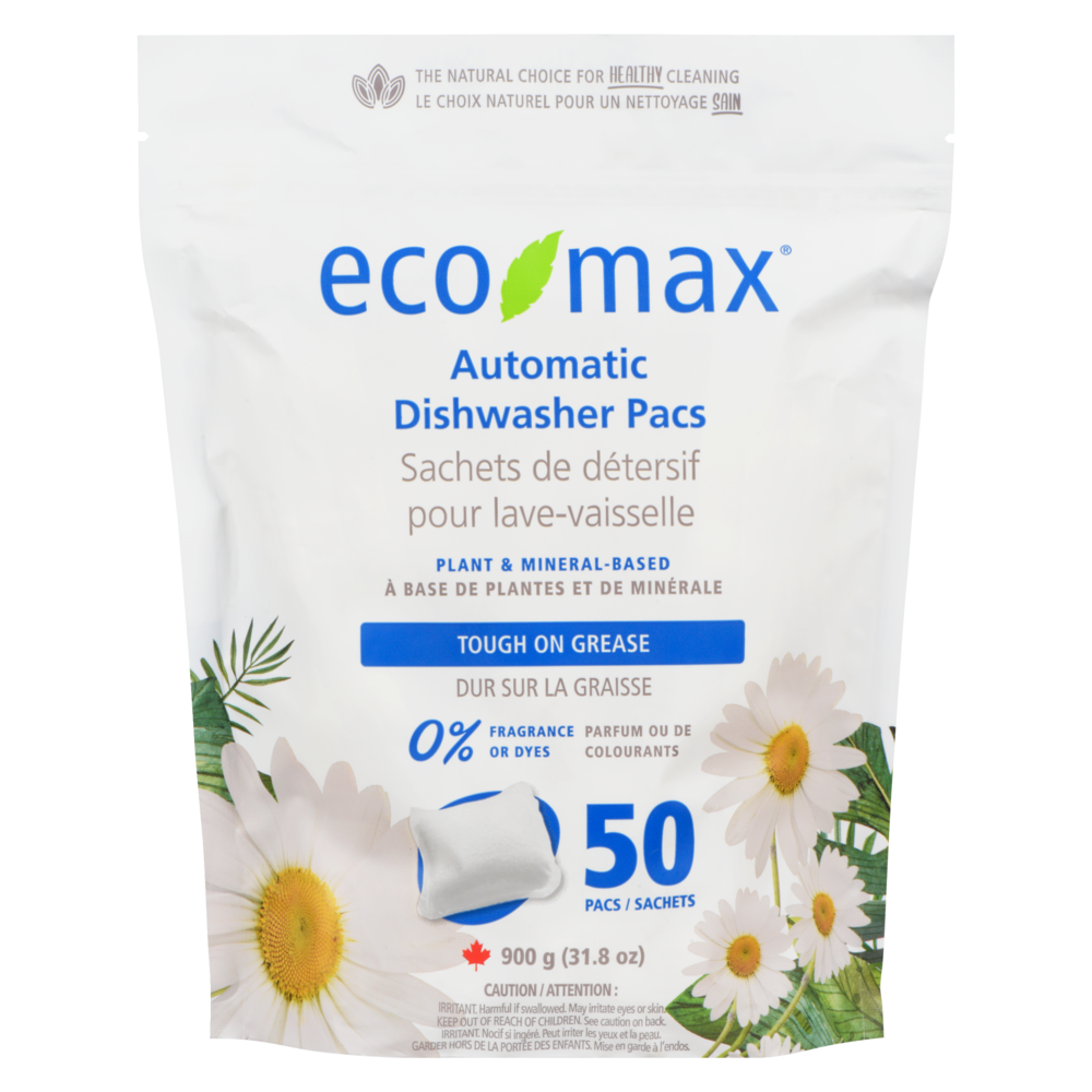 Plant & Mineral-Based Automatic Dishwasher Detergent Tabs, Fragrance-Free, 50-pk