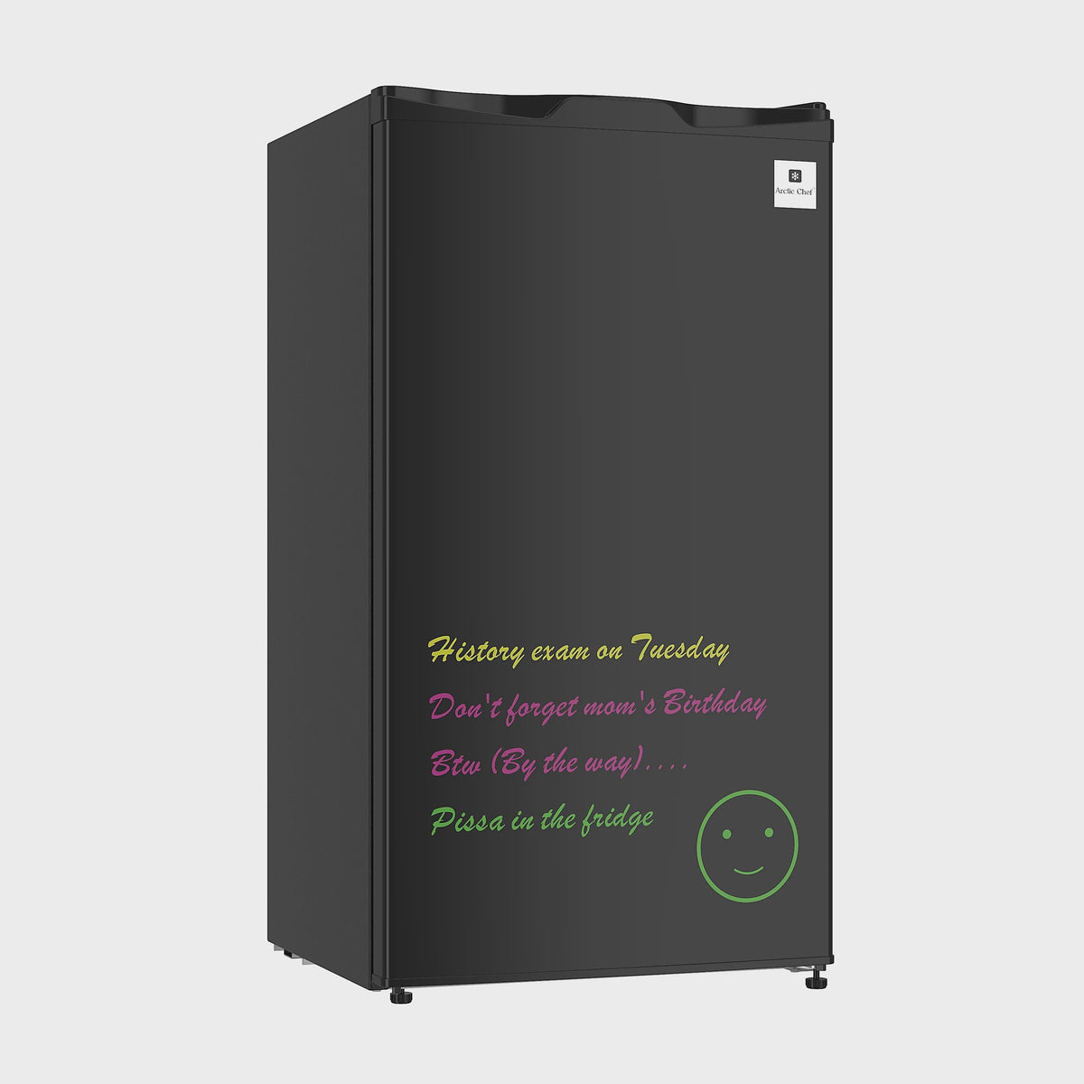 Arctic Chef 3.2 Cu. ft. Compact Refrigerator with Eraser Board Door, RFR326, Black