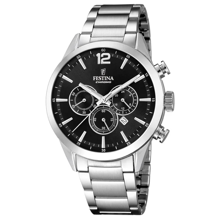 Festina Timeless Chronograph Black Dial Men's Watch