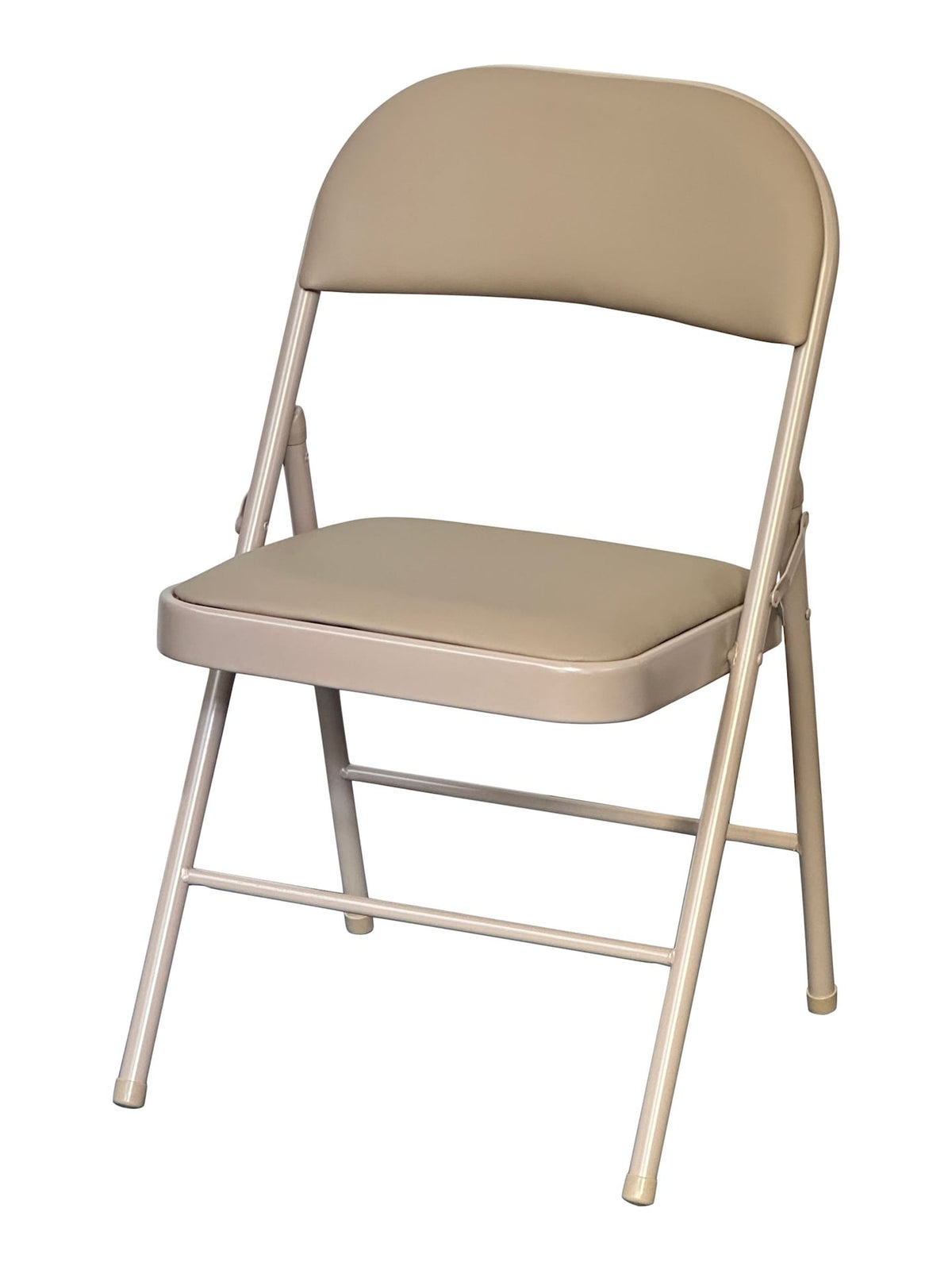Beige Indoor Padded Vinyl Folding Chair