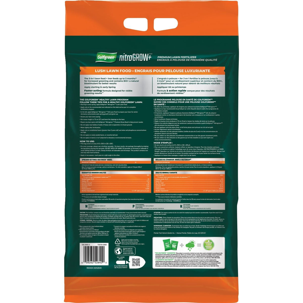 Nitrogrow+ Premium Nitrogen Enriched Lush Lawn Fertilizer, 28-0-4, 5-kg