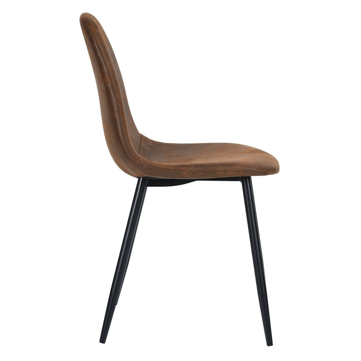 Mid-Century Dining Chairs, Brown Suede, 4-pk