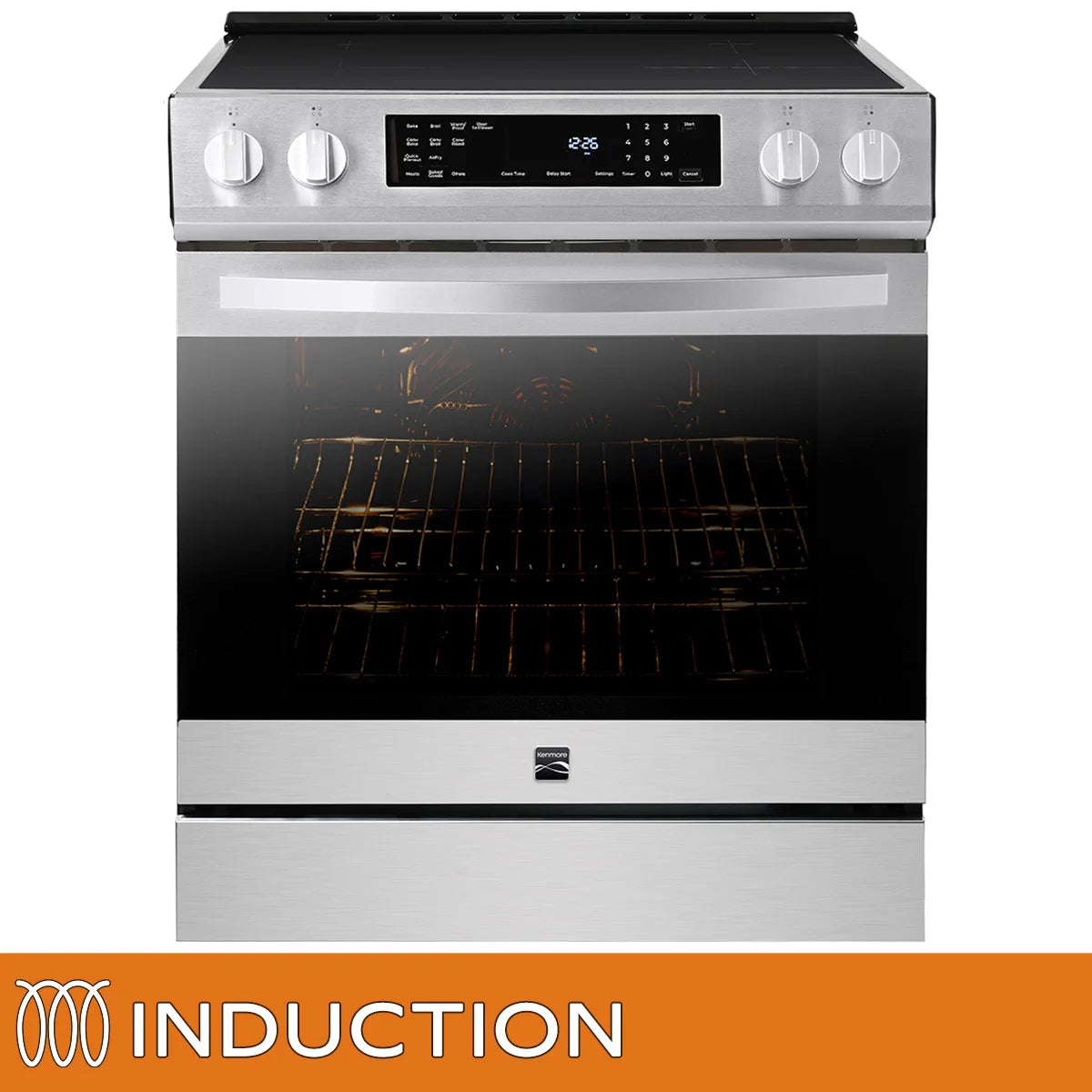 30 in. 5 cu ft. Stainless Steel Digital Control Induction Range with True Convection and Air Fry
