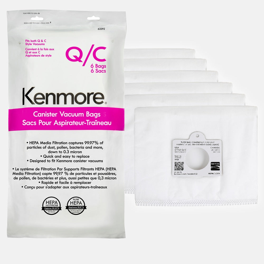 Genuine HEPA Canister Vacuum Cleaner Bags, 6-pk