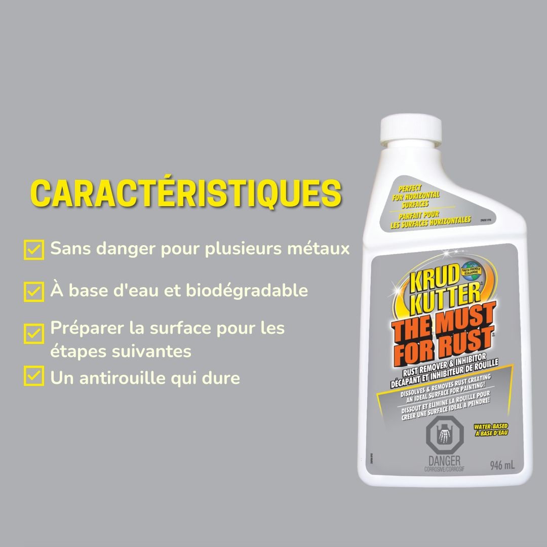 Water-Based Liquid Rust Remover & Inhibitor, Biodegradable, 946-mL