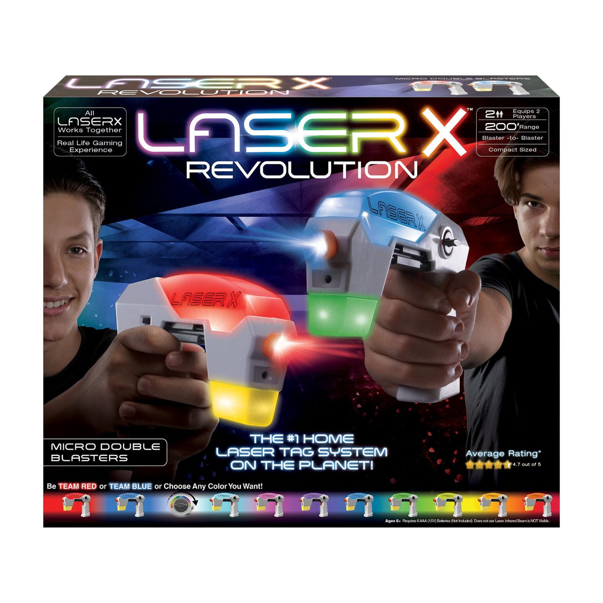 Laser X Revolution 2-Player Micro Double Toy Blaster Laser Tag Set for Ages 8+