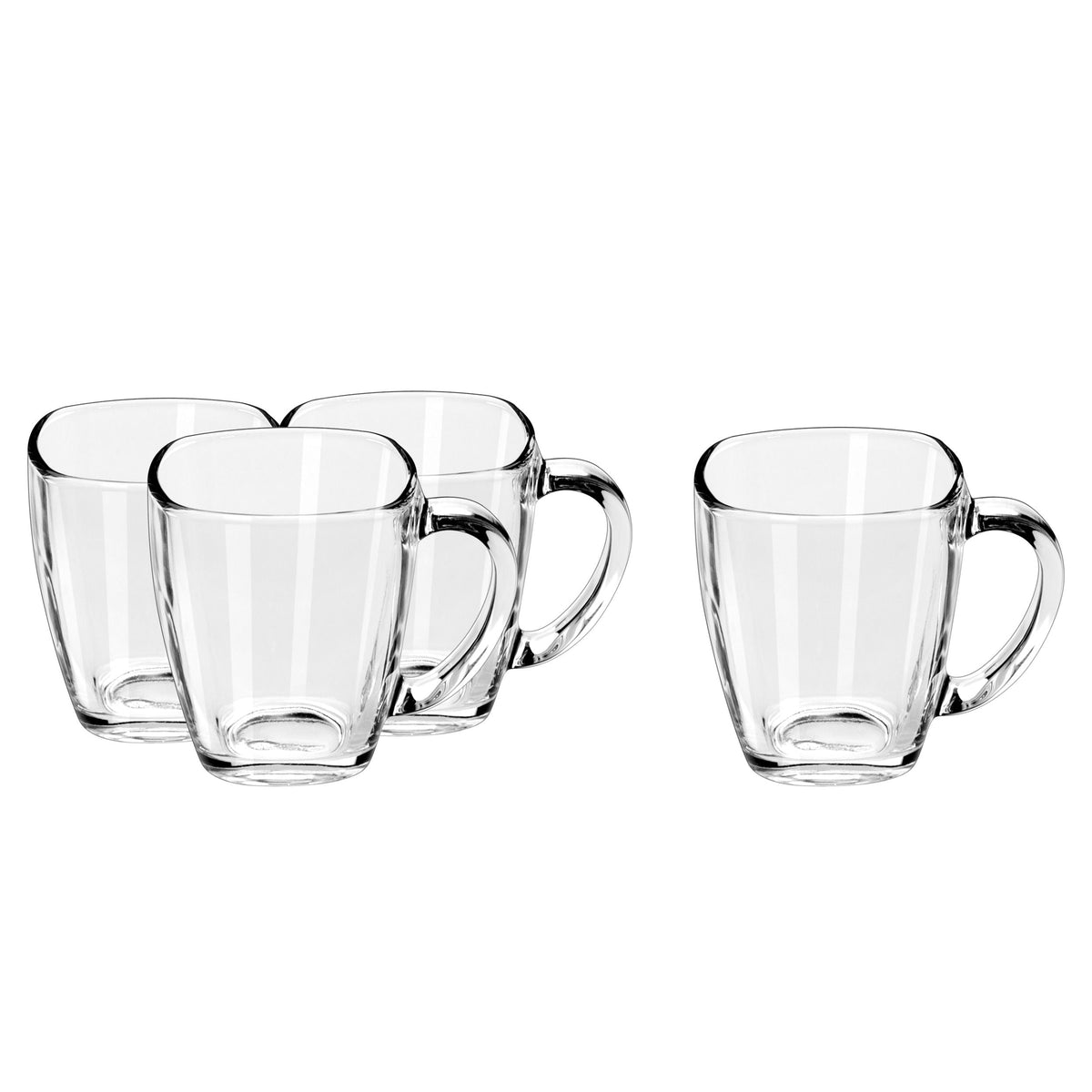 Square Mug Set, Clear, 4-pc