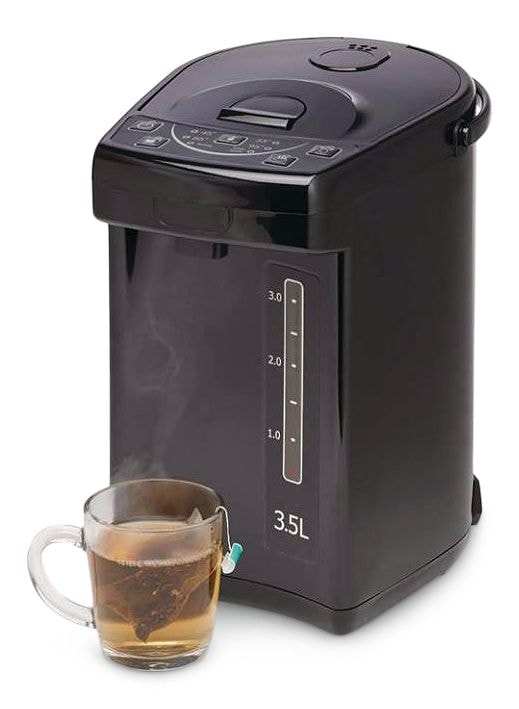 Electric Hot Water Boiler, Warmer & Dispenser with Handle, Black, 3.5-L