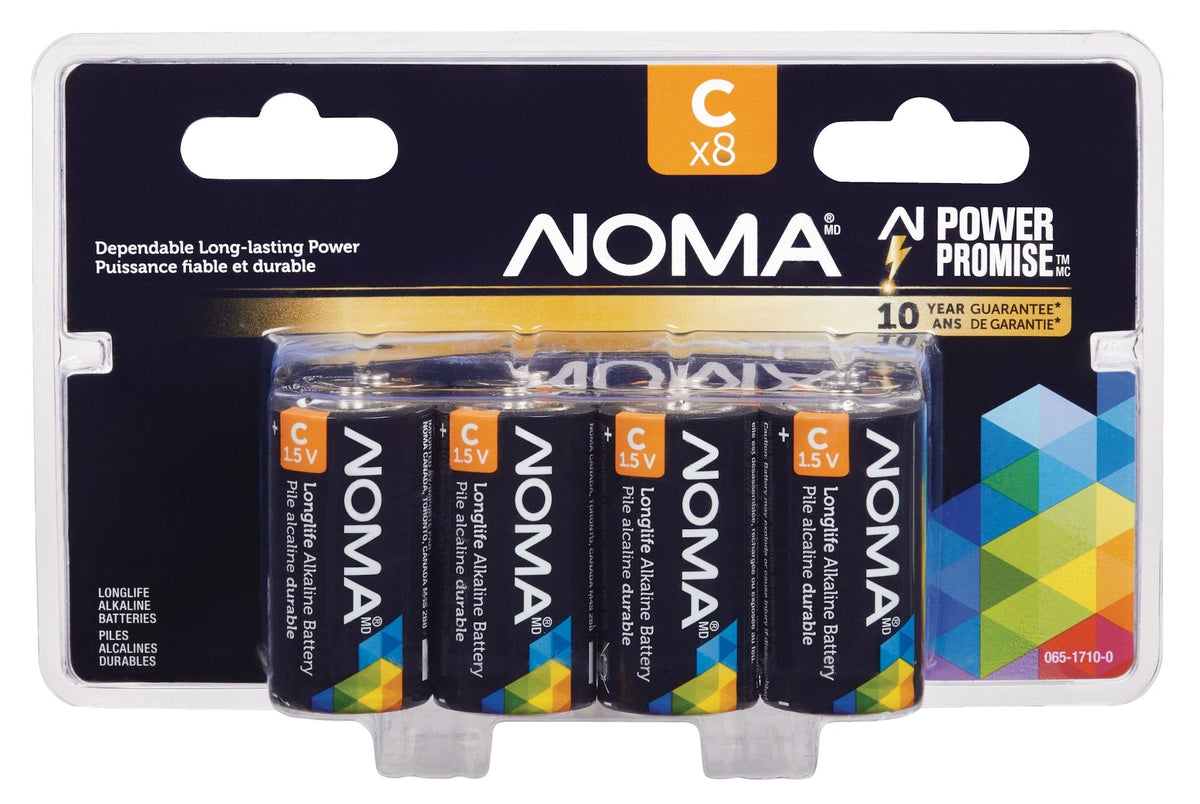 8-pk C Alkaline Batteries, Long Lasting