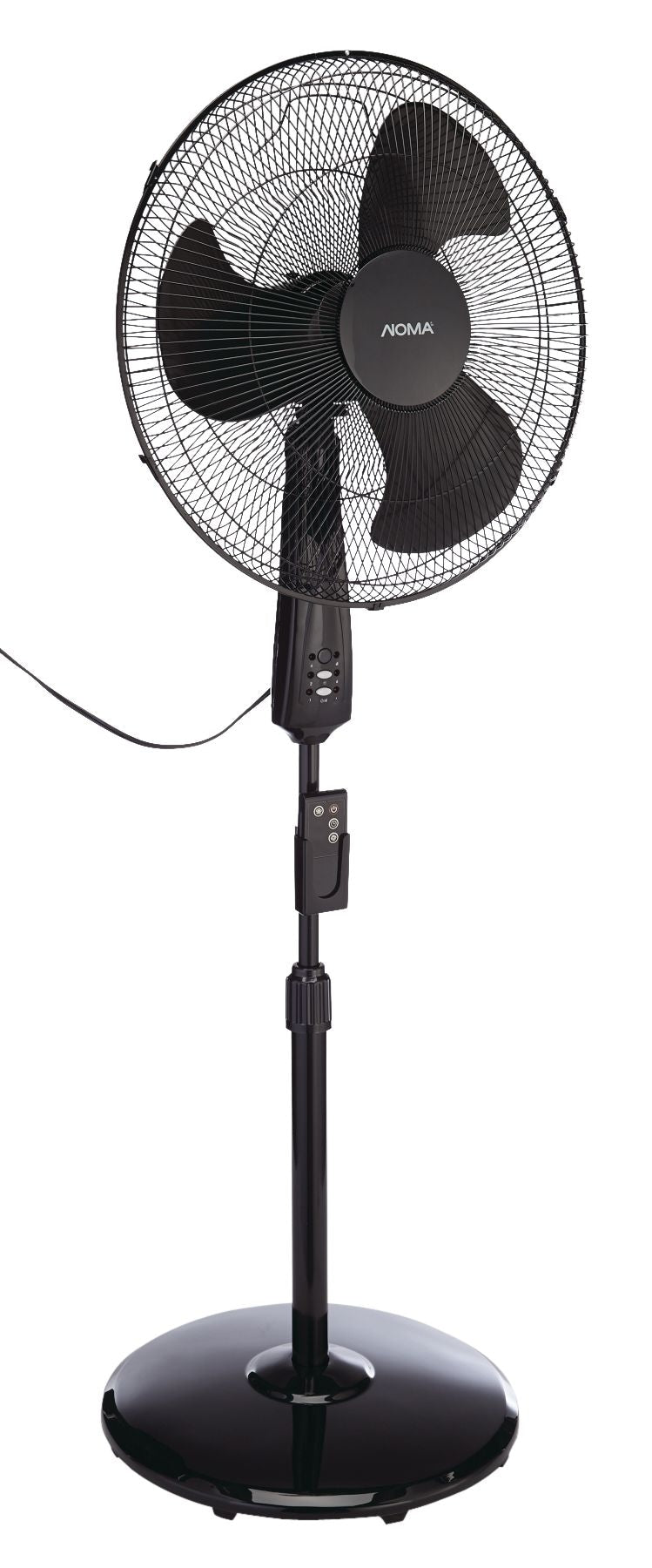 Oscillating Pedestal/Stand Fan with Remote Control, 3-Speed, Black, 18-in