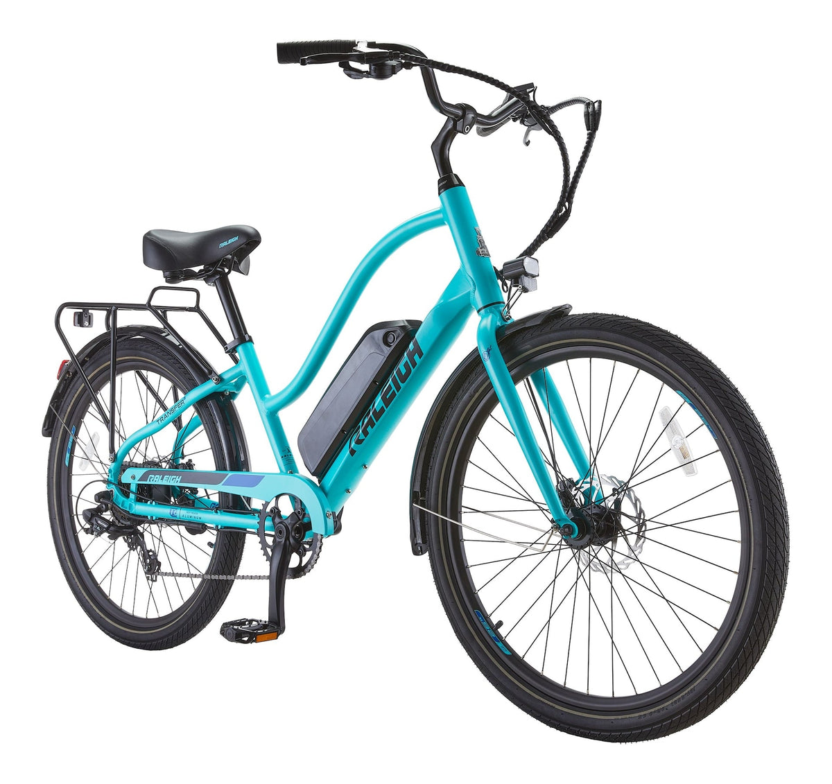Oceania Lightweight Electric Bicycle with Front & Rear Lights, 26-in Wheel, Blue
