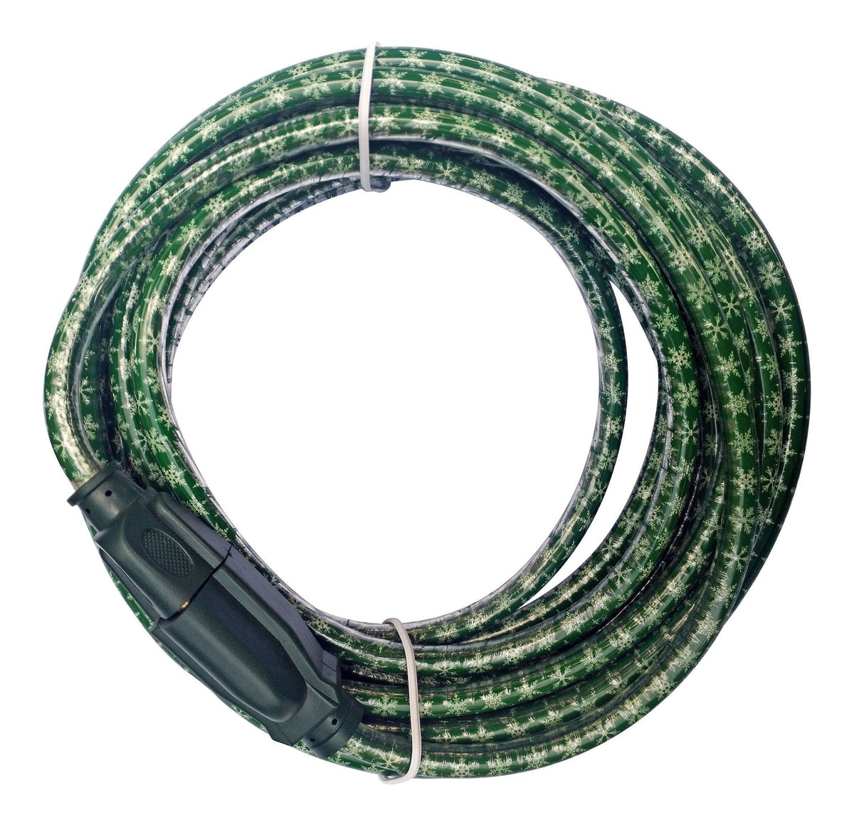 1-Outlet Green Extension Cord with Snowflake, 7.5-m