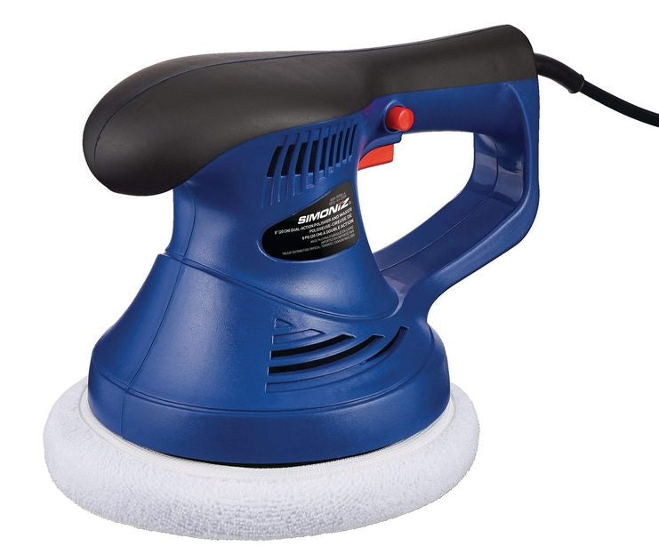 Brushed Corded Bonnet Random Orbit (Dual Action) Palm Grip Polisher & Waxer Kit, 8-in