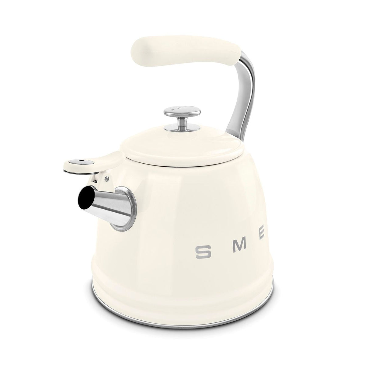 Traditional Stove Top Whistling Kettle, Cream, 2.3-L