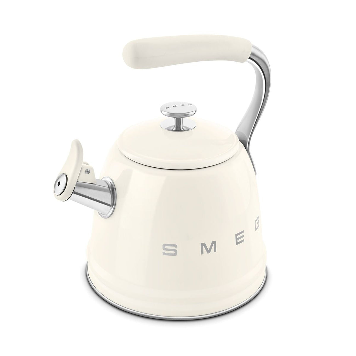 Traditional Stove Top Whistling Kettle, Cream, 2.3-L