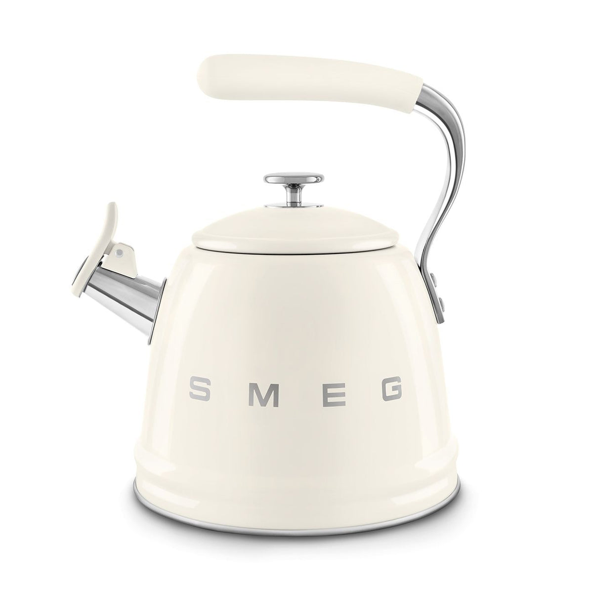 Traditional Stove Top Whistling Kettle, Cream, 2.3-L