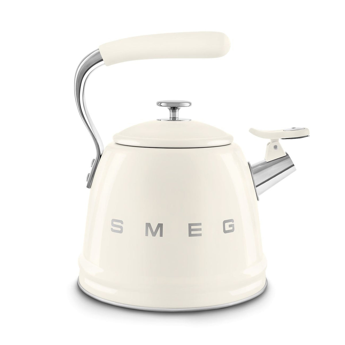 Traditional Stove Top Whistling Kettle, Cream, 2.3-L