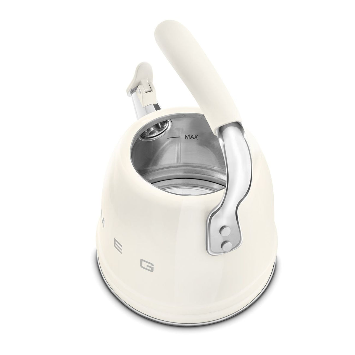 Traditional Stove Top Whistling Kettle, Cream, 2.3-L