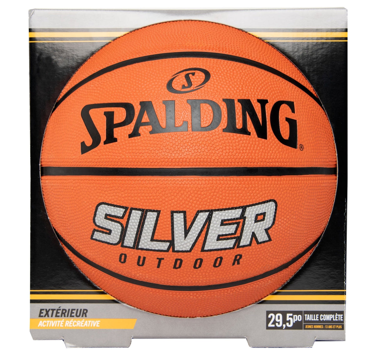 Silver Outdoor Rubber Basketball, Official Size 7 (29.5-in), Orange