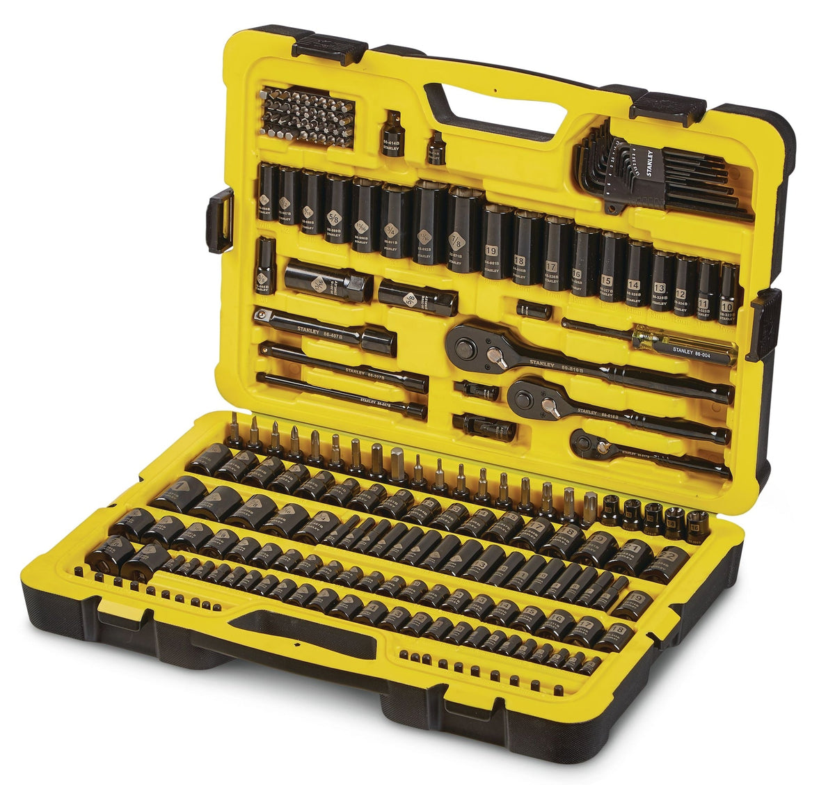 Professional Grade Black Chrome Socket Set, SAE/Metric, 230-pc