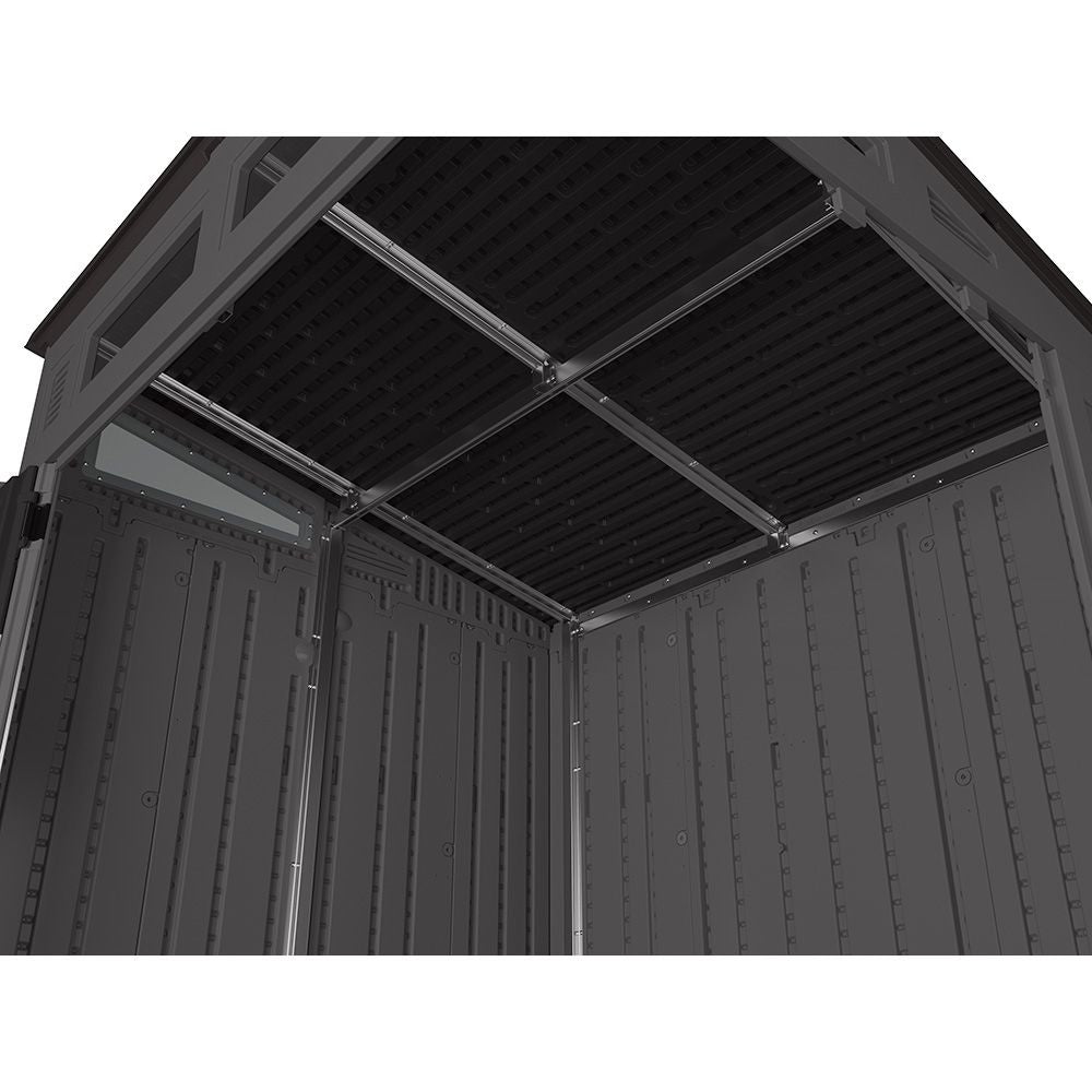 Modernist 6x5-ft Peppercorn/Black Storage Shed