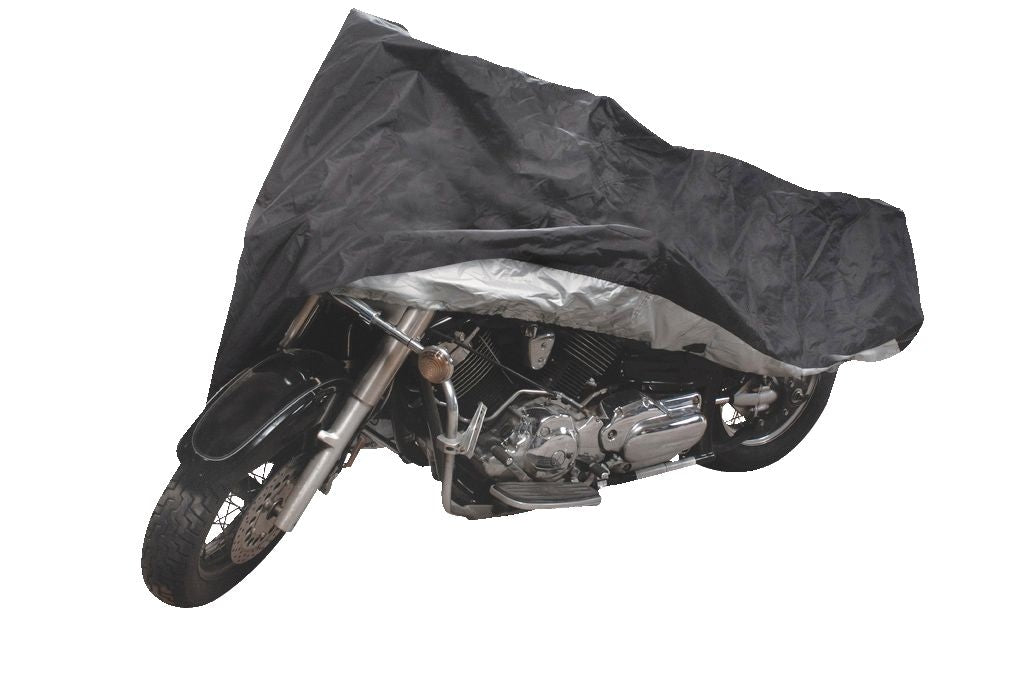 Premium Polyester Motorcycle Cover, Black, Medium